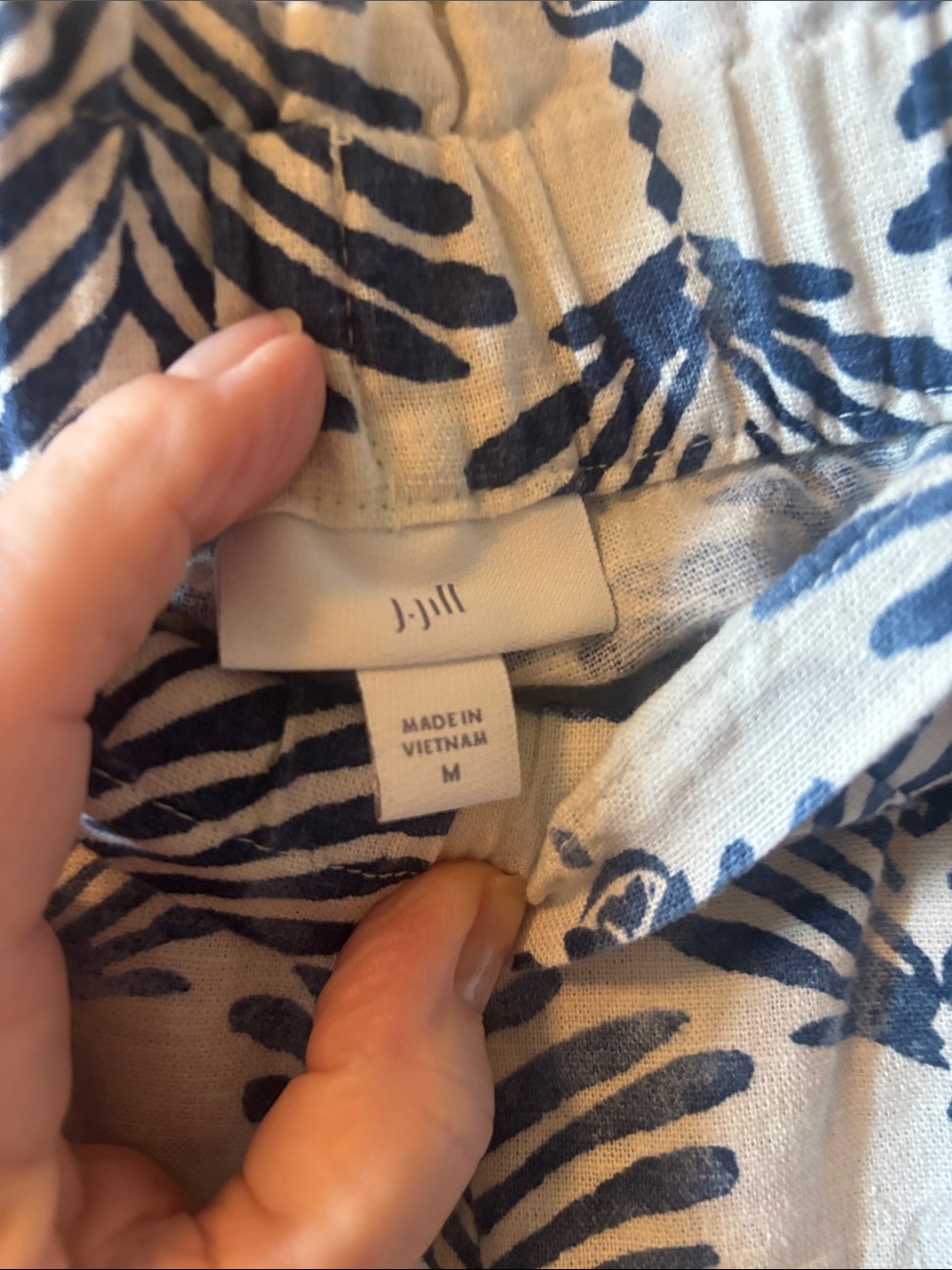 J. Jill White Shorts with Blue Leaf Print - Picture 2 of 2
